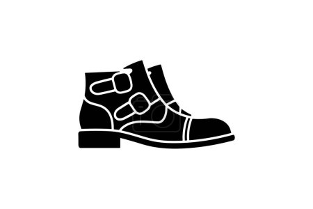 Ilustración de Monk Strap Boots Zapatos y calzado Flat Color Icon set aislado sobre fondo blanco ilustración vector de color plano Pixel perfecta - Imagen libre de derechos