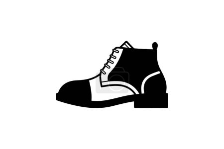 Ilustración de Blanco Monje Correa Botas Zapatos y calzado Plano Color Icono conjunto aislado sobre fondo blanco plano vector ilustración Pixel perfecto - Imagen libre de derechos