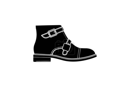 Ilustración de Brown Monk Derby Botas Zapatos y calzado Color plano Icono conjunto aislado sobre fondo blanco plano vector de color ilustración Pixel perfecto - Imagen libre de derechos
