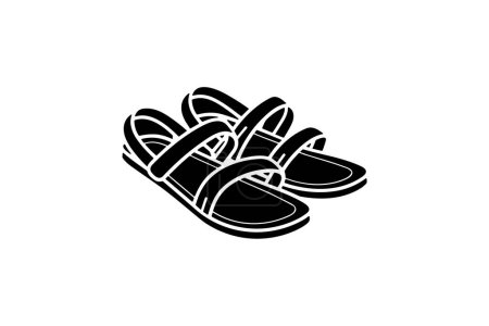 Téléchargez les illustrations : Golden Penny Driver Mocassin Chaussures et chaussures Flat Color Icône mis isolé sur fond blanc illustration vectorielle de couleur plate Pixel parfait - en licence libre de droit
