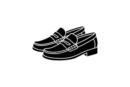 Illustration for Wingtip Penny Loafers Blue skies Shoes and footwear Flat Color Icon set isolated on white background flat color vector illustration Pixel perfect - Royalty Free Image