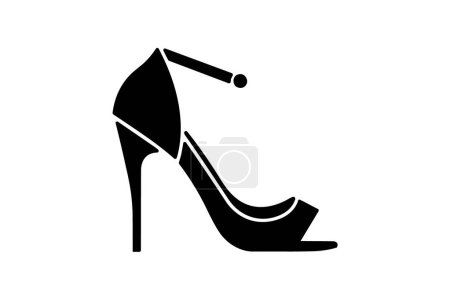 Téléchargez les illustrations : Chaussures et chaussures Femme Espadrille Gris Flat Color Icône mis isolé sur fond blanc illustration vectorielle de couleur plate Pixel parfait - en licence libre de droit
