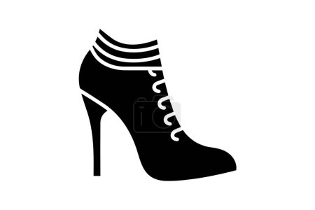Ilustración de Rosa gatito talón de las mujereszapatos y calzado de color plano icono conjunto aislado sobre fondo blanco plana vector de color ilustración Pixel perfecto - Imagen libre de derechos