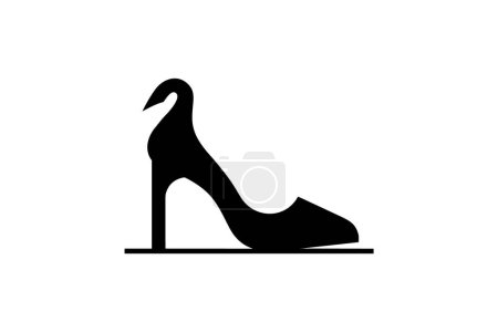Téléchargez les illustrations : Chaussures et chaussures Femme Leopard Talons Pompe Icône de couleur plate mis isolé sur fond blanc illustration vectorielle de couleur plate Pixel parfait - en licence libre de droit