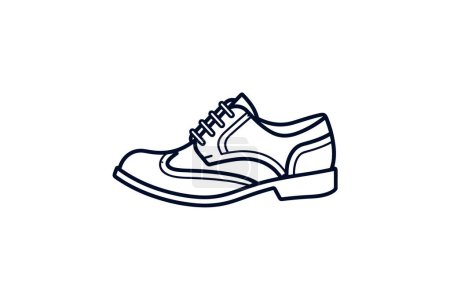 Téléchargez les illustrations : Classic Brown Brogues Chaussures et chaussures Flat Color Icône mis isolé sur fond blanc illustration vectorielle de couleur plate Pixel parfait - en licence libre de droit