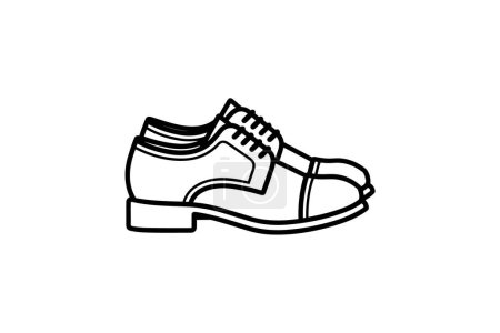 Ilustración de Brown Cap Toe Zapatos y calzado Flat Color Icon conjunto aislado sobre fondo blanco plana vector ilustración Pixel perfecto - Imagen libre de derechos