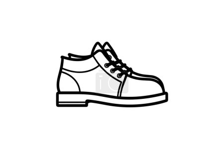 Téléchargez les illustrations : Casquette Toe brun Chaussures et chaussures Flat Color Icône mis isolé sur fond blanc illustration vectorielle de couleur plate Pixel parfait - en licence libre de droit