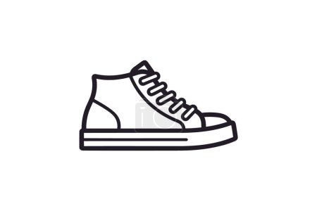Ilustración de Red Cap Toe Sneakers Zapatos y calzado Color plano Icono conjunto aislado sobre fondo blanco plano vector de color ilustración Pixel perfecto - Imagen libre de derechos