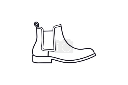 Ilustración de Verde Chelsea Botas Zapatos y calzado Plano Color Icono conjunto aislado sobre fondo blanco plano vector ilustración Pixel perfecto - Imagen libre de derechos