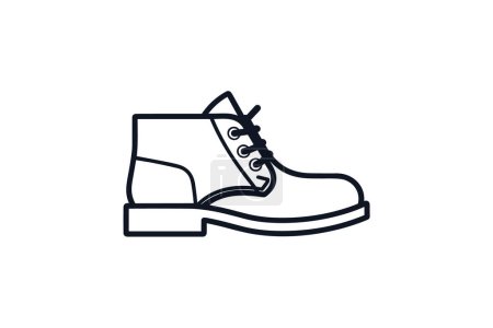 Téléchargez les illustrations : Chukka Desert Bottes Chaussures et chaussures Flat Color Icône mis isolé sur fond blanc illustration vectorielle couleur plate Pixel parfait - en licence libre de droit