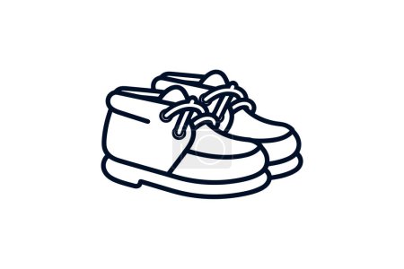 Ilustración de Golden Chukka Mocasín Botas Zapatos y calzado Color plano Icono conjunto aislado sobre fondo blanco plana vector de color ilustración Pixel perfecto - Imagen libre de derechos