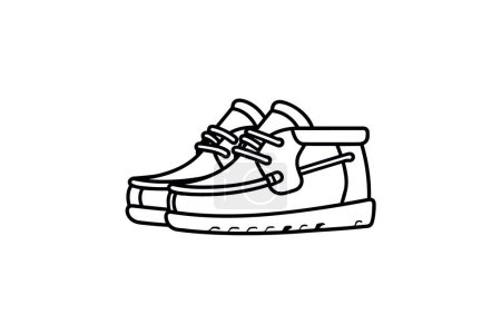 Téléchargez les illustrations : Brown Tchoukka Mocassin Chaussures et chaussures Flat Color Icône mis isolé sur fond blanc illustration vectorielle de couleur plate Pixel parfait - en licence libre de droit