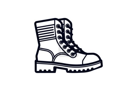 Ilustración de Zapatos de combate rojos y calzado Color plano Icono conjunto aislado sobre fondo blanco plano vector de color ilustración Pixel perfecto - Imagen libre de derechos