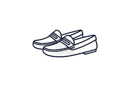 Illustration for Brown Driving Loafers Shoes and footwear Flat Color Icon set isolated on white background flat color vector illustration Pixel perfect - Royalty Free Image