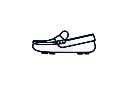 Illustration for Yellow Driving Loafers Shoes and footwear Flat Color Icon set isolated on white background flat color vector illustration Pixel perfect - Royalty Free Image