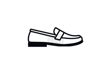 Téléchargez les illustrations : Jaune Espadrille Mocassins Chaussures et chaussures Flat Color Icône mis isolé sur fond blanc illustration vectorielle couleur plate Pixel parfait - en licence libre de droit