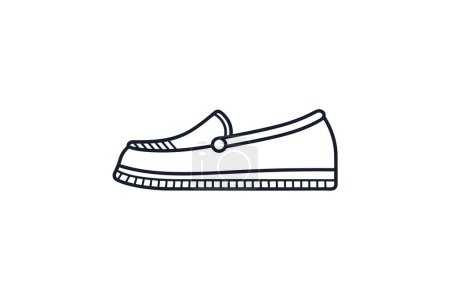 Téléchargez les illustrations : Chaussures Espadrille Or Chaussures et chaussures Icône de Couleur Plate mis isolé sur fond blanc illustration vectorielle de couleur plate Pixel parfait - en licence libre de droit