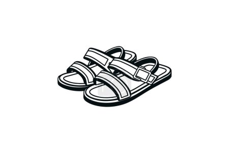 Ilustración de Senderismo Zapatos y calzado Color plano Conjunto de iconos aislado sobre fondo blanco ilustración vectorial de color plano Pixel perfecto - Imagen libre de derechos