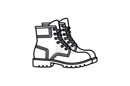 Ilustración de Negro Huarache Sandalias Zapatos y calzado Plano Color Icono conjunto aislado sobre fondo blanco plana vector ilustración Pixel perfecto - Imagen libre de derechos