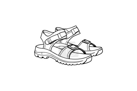 Ilustración de Sandalias Huarache Piel Zapatos y calzado Color plano Icono conjunto aislado sobre fondo blanco vector de color plano ilustración Pixel perfecto - Imagen libre de derechos