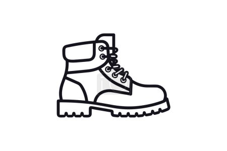 Ilustración de Botas con cordones azules Zapatos y calzado Color plano Conjunto de iconos aislados sobre fondo blanco ilustración vectorial de color plano Pixel perfecta - Imagen libre de derechos