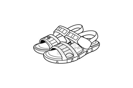 Ilustración de Golden Leather Derby Zapatos y calzado Flat Color Icon conjunto aislado sobre fondo blanco plana vector ilustración Pixel perfecta - Imagen libre de derechos