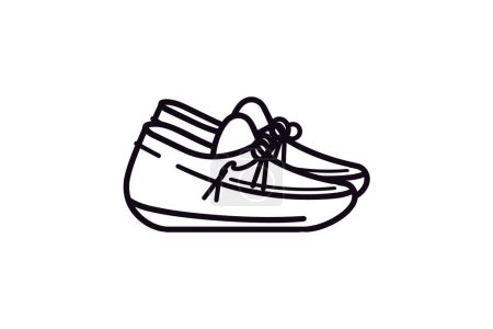Téléchargez les illustrations : Chaussures et chaussures de selle hommes bleus Icône de couleur plate mis isolé sur fond blanc illustration vectorielle de couleur plate Pixel perfe - en licence libre de droit