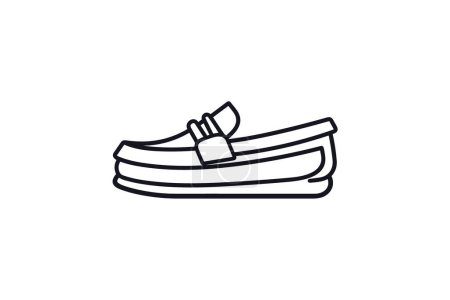 Ilustración de Zapatos de mocasín amarillo Zapatos de color plano y calzado Color plano Conjunto de iconos aislados sobre fondo blanco ilustración vectorial de color plano Pixel perfec - Imagen libre de derechos