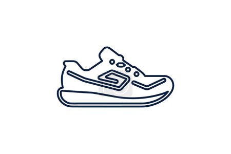Ilustración de Naranja Mocasín Zapatos y calzado Plano Color Icono conjunto aislado sobre fondo blanco plano vector ilustración Pixel perfecto - Imagen libre de derechos