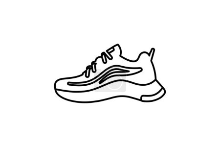 Téléchargez les illustrations : Chaussures et chaussures bleu sport Icône de couleur plate mis isolé sur fond blanc illustration vectorielle couleur plate Pixel parfait - en licence libre de droit