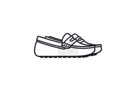 Ilustración de Rojo Oxford Botas Zapatos y calzado Plano Color Icono conjunto aislado sobre fondo blanco plano vector ilustración Pixel perfecto - Imagen libre de derechos
