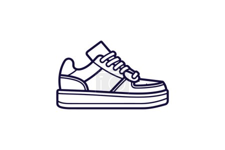 Illustration for White Sketcher Shoes and footwear Flat Color Icon set isolated on white background flat color vector illustration Pixel perfect - Royalty Free Image