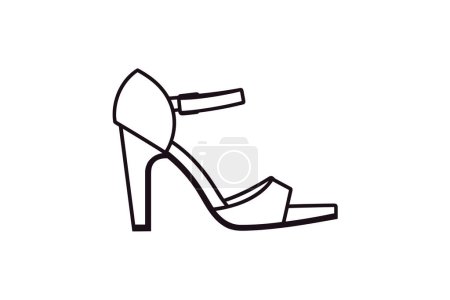 Illustration for Greens sandals Shoes and footwear Flat Color Icon set isolated on white background flat color vector illustration Pixel perfect - Royalty Free Image