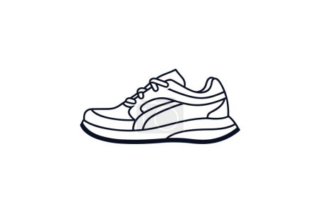Téléchargez les illustrations : Baskets bout des ailes blanches Chaussures et chaussures Icône de couleur plate mis isolé sur fond blanc illustration vectorielle de couleur plate Pixel parfait - en licence libre de droit