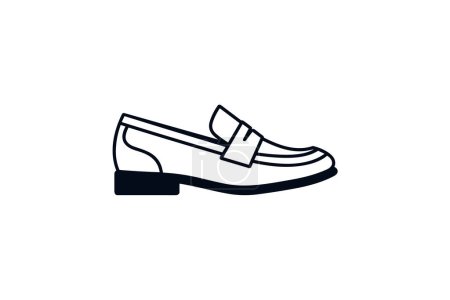 Ilustración de Borla cremallera botas zapatos y calzado Color plano icono conjunto aislado sobre fondo blanco plana vector ilustración Pixel perfecto - Imagen libre de derechos