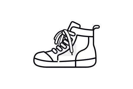 Illustration for White Classic Wingtip Brogue Boots Shoes and footwear Flat Color Icon set isolated on white background flat color vector illustration Pixel perfect - Royalty Free Image