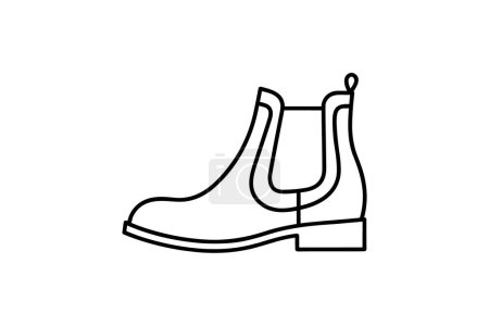 Téléchargez les illustrations : Baskets noires classiques Chaussures et chaussures Flat Color Icon ensemble isolé sur fond blanc illustration vectorielle couleur plate Pixel parfait - en licence libre de droit