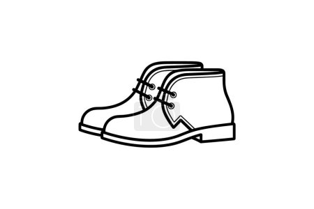 Téléchargez les illustrations : Chaussures et chaussures Derby chukka vert Flat Color Icône mis isolé sur fond blanc illustration vectorielle de couleur plate Pixel parfait - en licence libre de droit