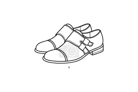 Ilustración de Yellow Wingtip Oxford Zapatos y calzado Flat Color Icon set aislado sobre fondo blanco ilustración vector de color plano Pixel perfec - Imagen libre de derechos
