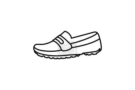 Téléchargez les illustrations : Green Wingtip Monk Strap Chaussures et chaussures Flat Color Icône mis isolé sur fond blanc illustration vectorielle de couleur plate Pixel parfait - en licence libre de droit