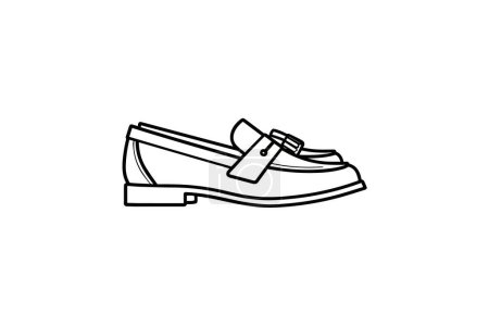 Ilustración de Negro Ballet Botines Zapatos y calzado Plano Color Icono conjunto aislado sobre fondo blanco plano vector ilustración Pixel perfecto - Imagen libre de derechos