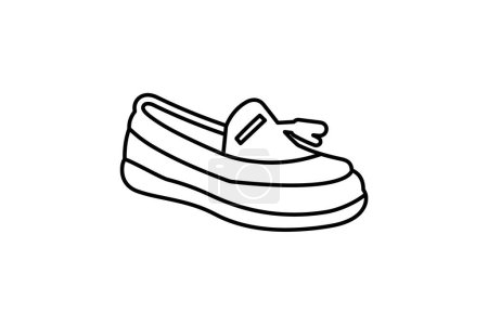 Téléchargez les illustrations : Talons violets Chaussures et chaussures Icône de couleur plate mis isolé sur fond blanc illustration vectorielle couleur plate Pixel parfait - en licence libre de droit