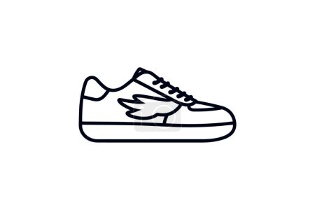 Ilustración de Verde Clogs zapatos y calzado de las mujeres Plano Color Icono conjunto aislado sobre fondo blanco plano vector ilustración Pixel perfecto - Imagen libre de derechos