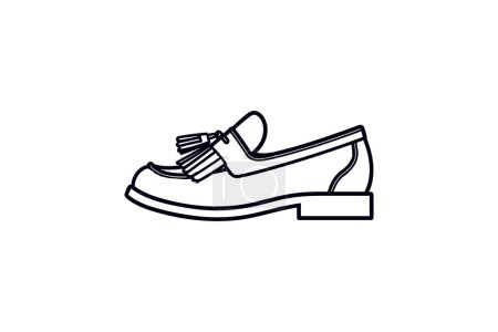 Illustration for Green Crocodile-Embossed Loafers Women'sShoes and footwear Flat Color Icon set isolated on white background flat color vector illustration Pixel perfec - Royalty Free Image