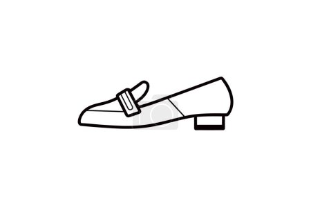 Ilustración de Bailarina Pisos Zapatos de mujer y calzado Color plano Icono conjunto aislado sobre fondo blanco plano vector de color ilustración Pixel perfecto - Imagen libre de derechos