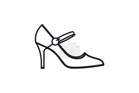 Téléchargez les illustrations : Chaussures et chaussures Femme Leopard Talons Pompe Icône de couleur plate mis isolé sur fond blanc illustration vectorielle de couleur plate Pixel parfait - en licence libre de droit