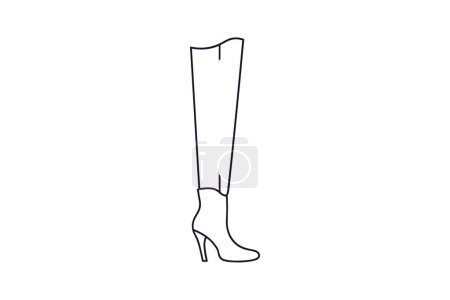 Ilustración de Botín de malla púrpura Tacón Zapatos y calzado de mujer Color plano Conjunto de iconos aislados sobre fondo blanco ilustración vectorial de color plano Pixel perfecta - Imagen libre de derechos