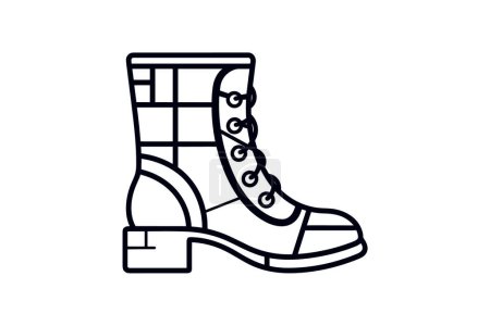 Ilustración de Red Mule Women 's Shoes and calwear Flat Color Icon set aislado sobre fondo blanco ilustración vectorial de color plano Pixel perfecta - Imagen libre de derechos