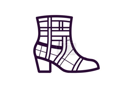 Ilustración de Red Over-the-Knee Women 's Boot Zapatos y calzado Flat Color Icon set aislado sobre fondo blanco ilustración vectorial de color plano Pixel perfecta - Imagen libre de derechos