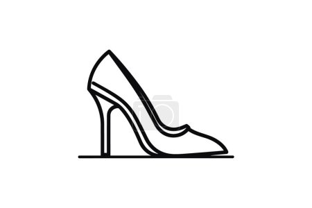 Ilustración de Pink Over-the-Knee Women 's Boot Zapatos y calzado Flat Color Icon set aislado sobre fondo blanco ilustración vectorial de color plano Pixel perfecta - Imagen libre de derechos